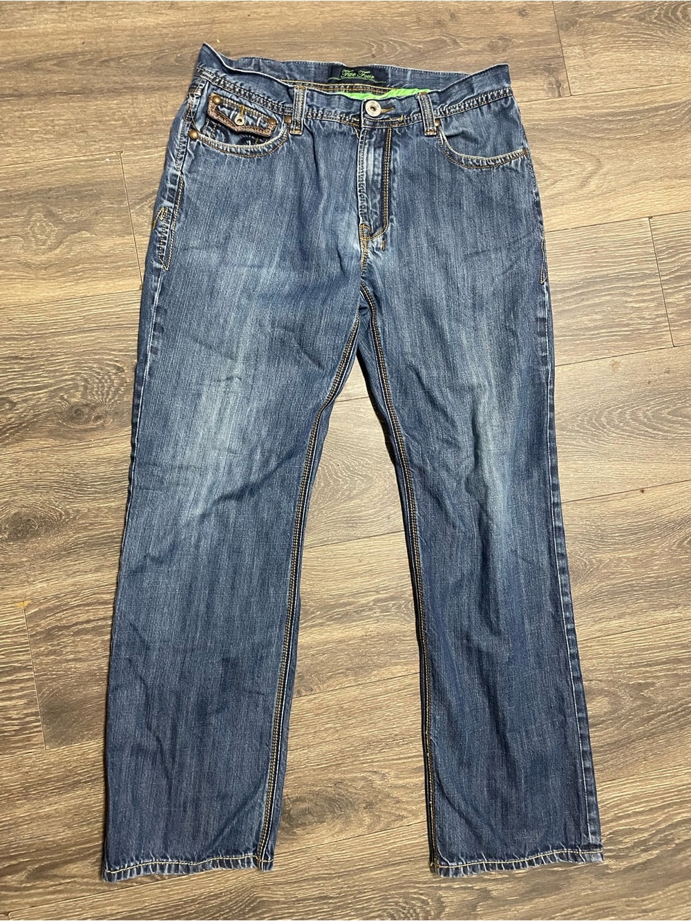 Vintage Y2K 90s five four Men's Blue Denim Jeans - Classic wide Straight Fit 36